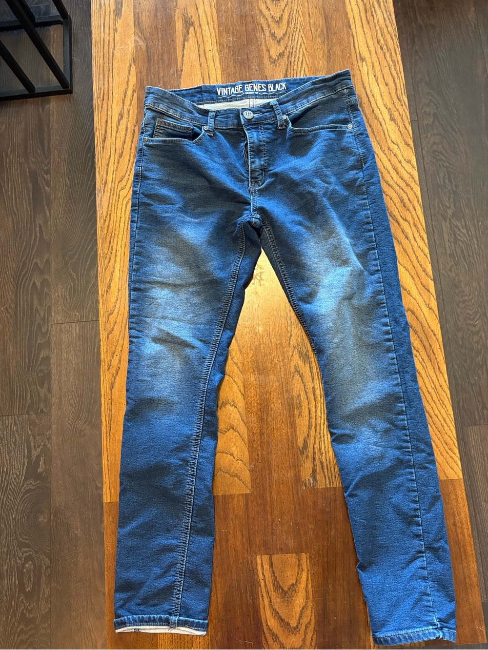 Vintage Genes Black Men's Skinny Jeans - Blue
